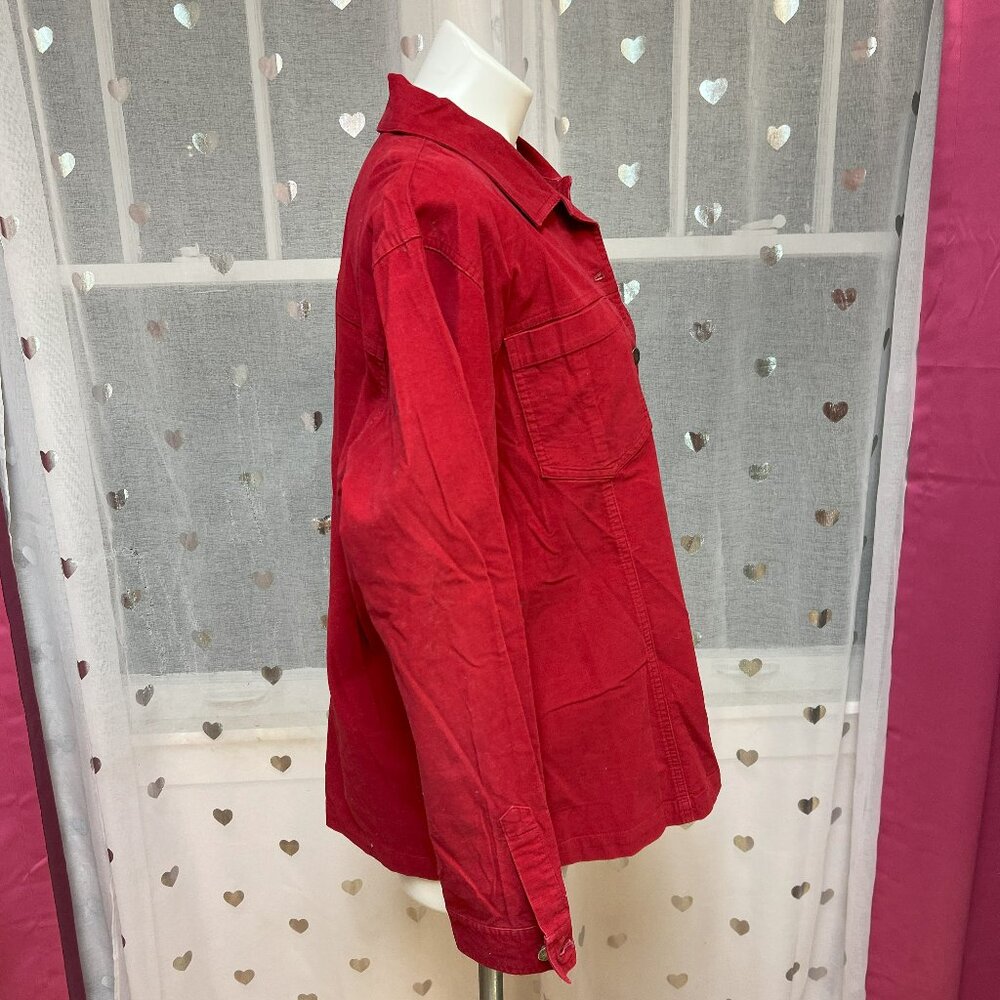 #147 Chico's Red Button-Down Dress Shirt Size 3 (16) - Picture 2 of 5